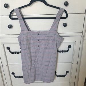 The North Face Gray and Pink Striped Tank Top